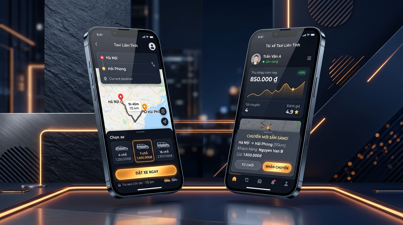 Bộ đôi ứng dụng Taxi Liên Tỉnh
